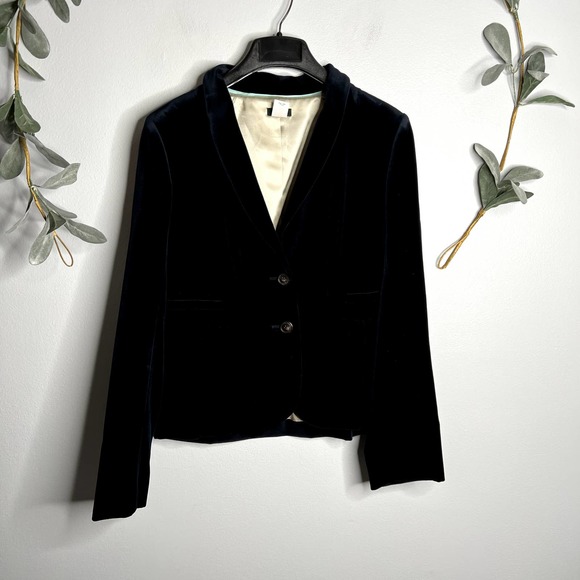 Dark Blue Velvet J. Crew Blazer